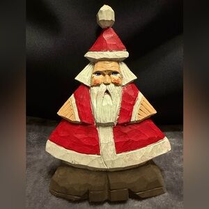 Russ Clark Hand Carved Hand Painted Santa Figurine 1994